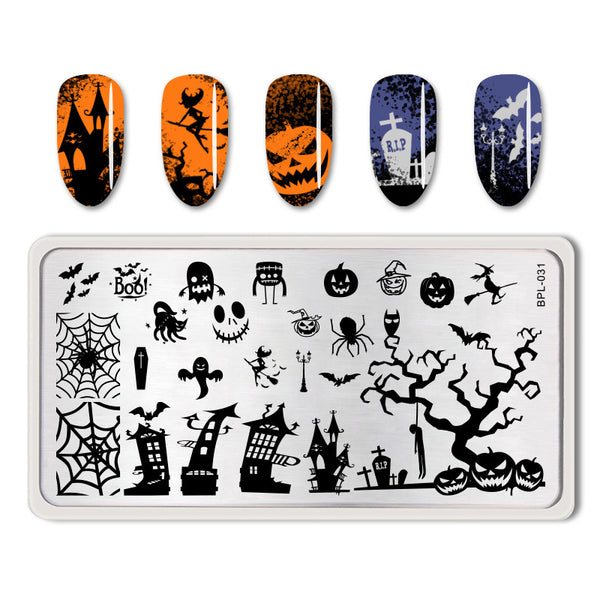 BORN PRETTY Nail Art Stamping Plate - HALLOWEEN BPL-031 | Venus Nail Art Supplies Australia