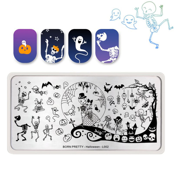 BORN PRETTY Nail Art Stamping Plate - HALLOWEEN L002 | Venus Nail Art Supplies Australia