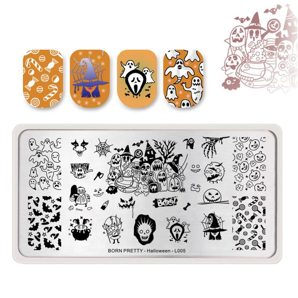 BORN PRETTY Nail Art Stamping Plate - HALLOWEEN L005 | Venus Nail Art Supplies Australia