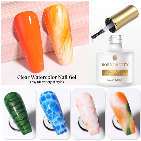 BORN PRETTY Watercolour BLOOMING Nail Art Gel - Transparent | Venus Nail Art Supplies Australia