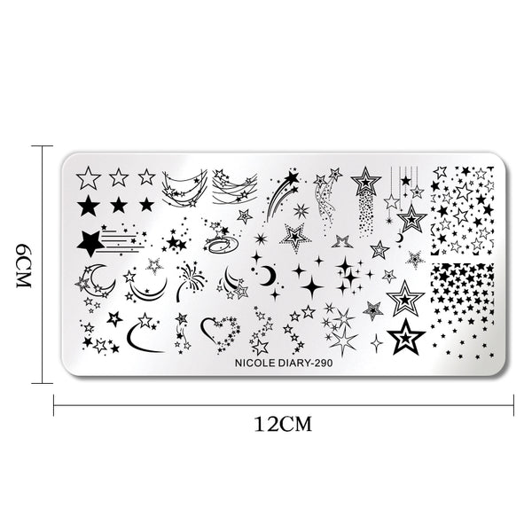 NICOLE DIARY Designer Stamping Plate: 290 Loving Heart / Night Stars