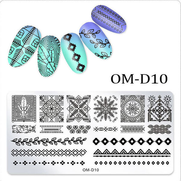 #OM-D10 Stamping Plate - AZTEC | Venus Nail Art Supplies Australia