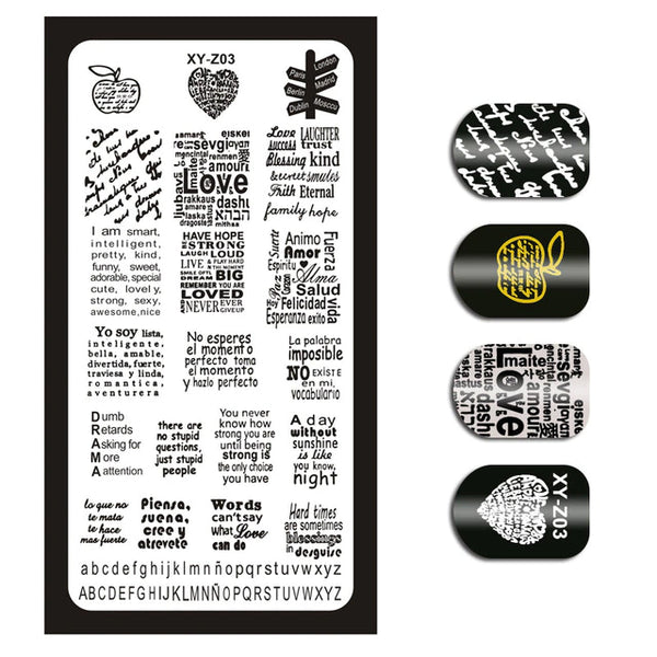 #XY-Z03 Stamping Plate - SCRIPTURES | Venus Nail Art Supplies Australia