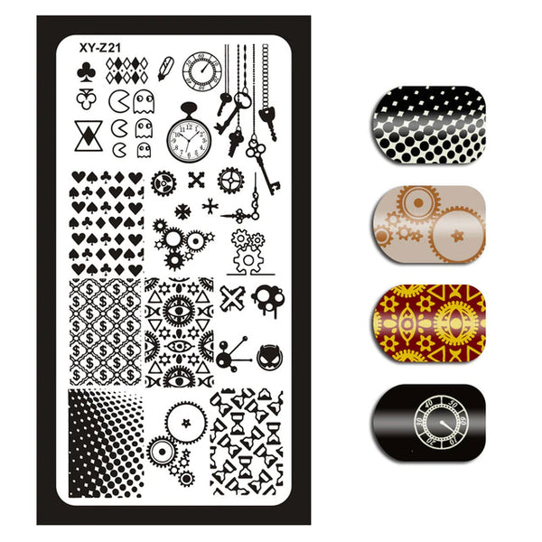 #XY-Z21 Stamping Plate - GEARS IN TIME | Venus Nail Art Supplies Australia