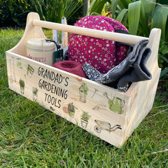 personalised garden tool gift caddy