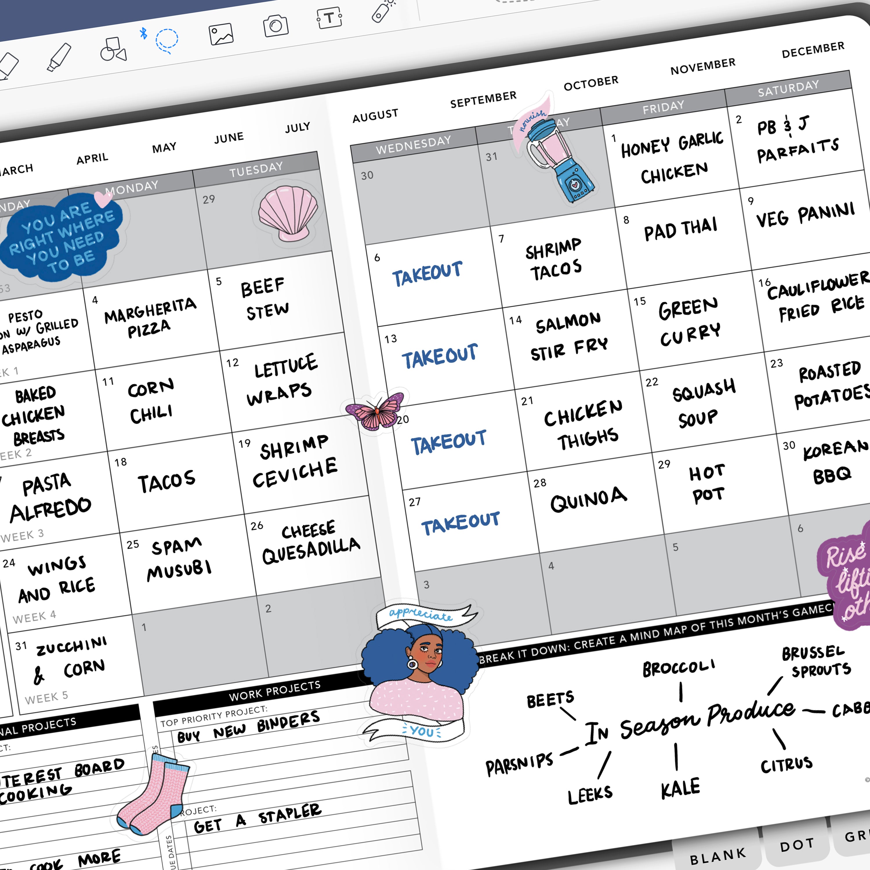 Meal Plan on Passion Planner Digital 