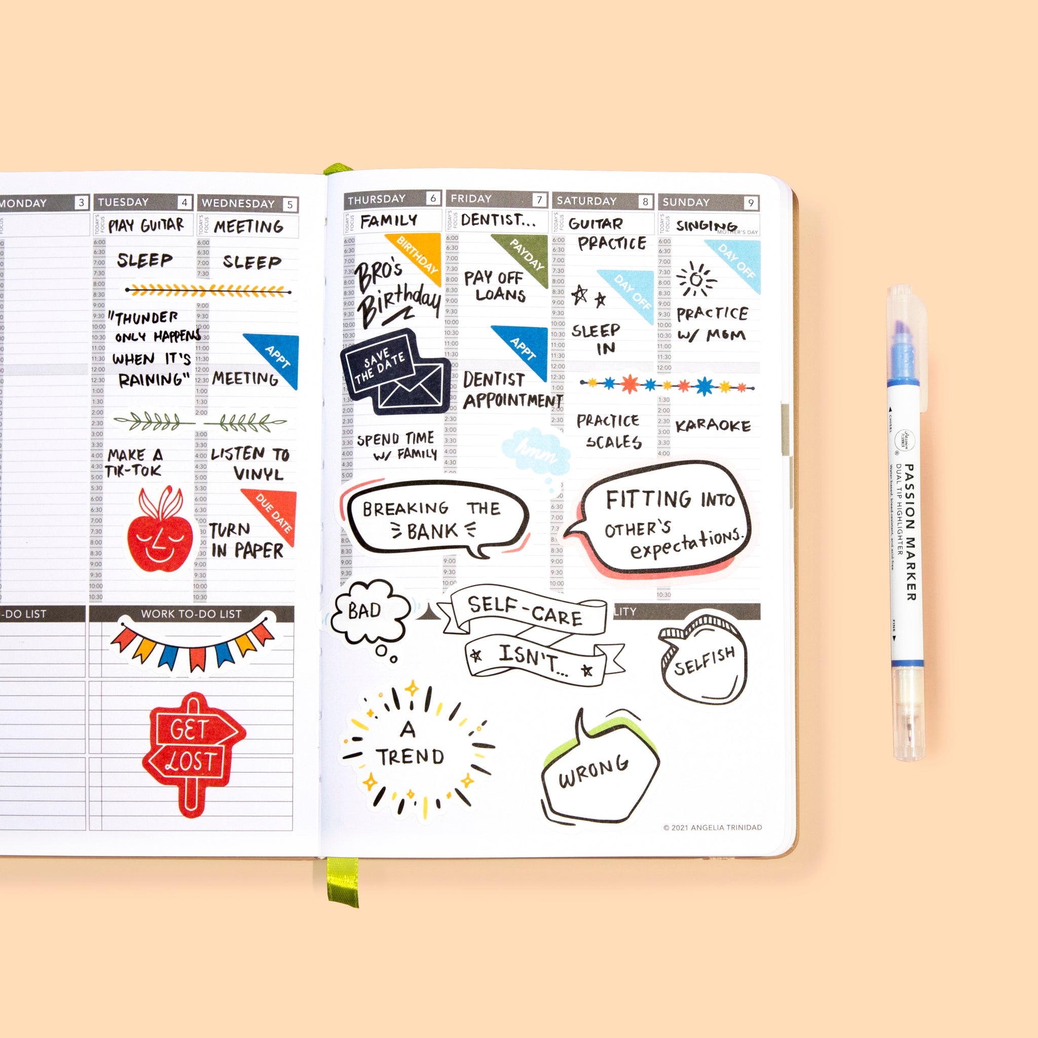 What Self-Care Isn't Mindmap in Passion Planner