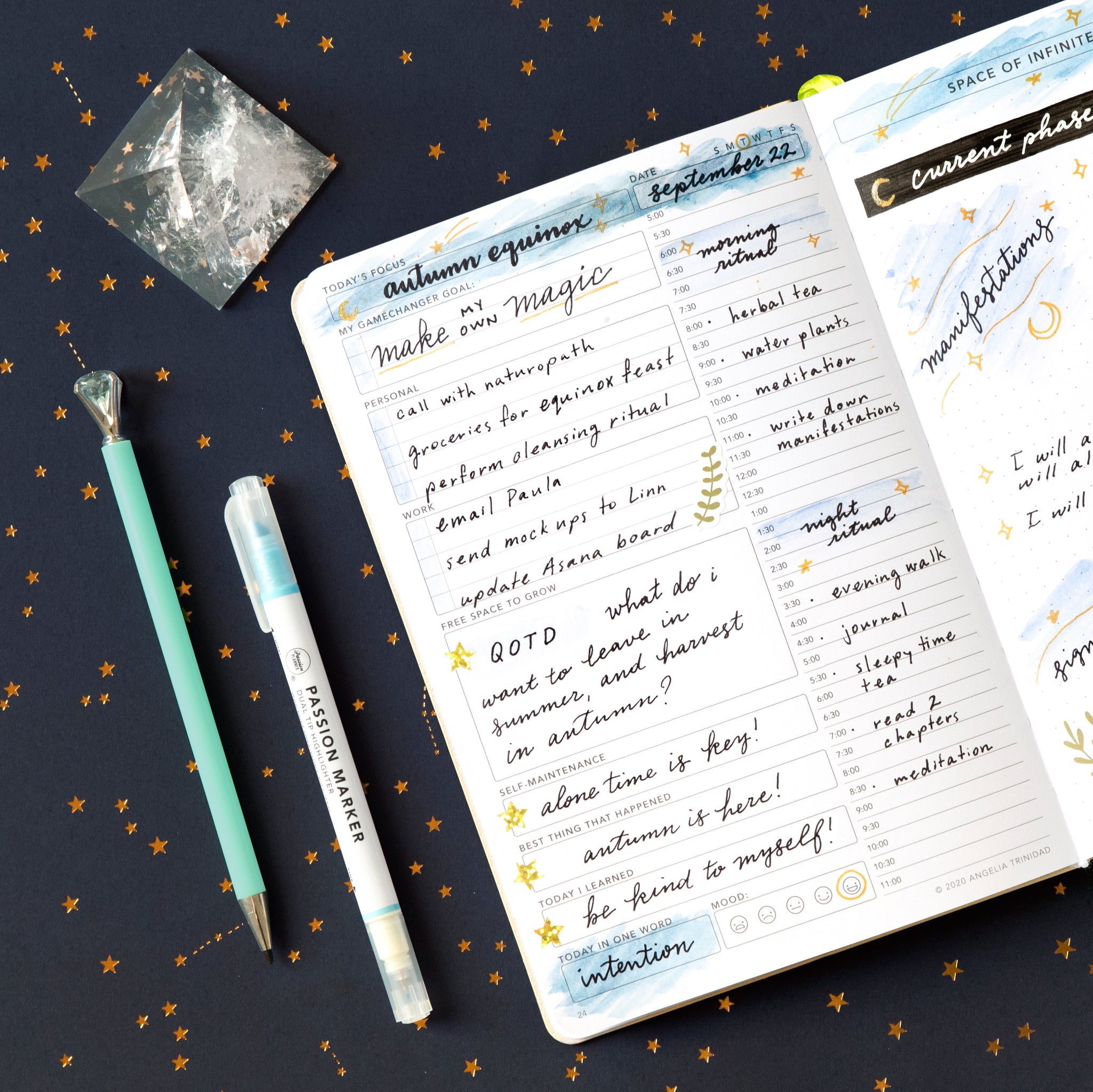 Passion Planner Daily Layout (Manifestation and Magic Theme)