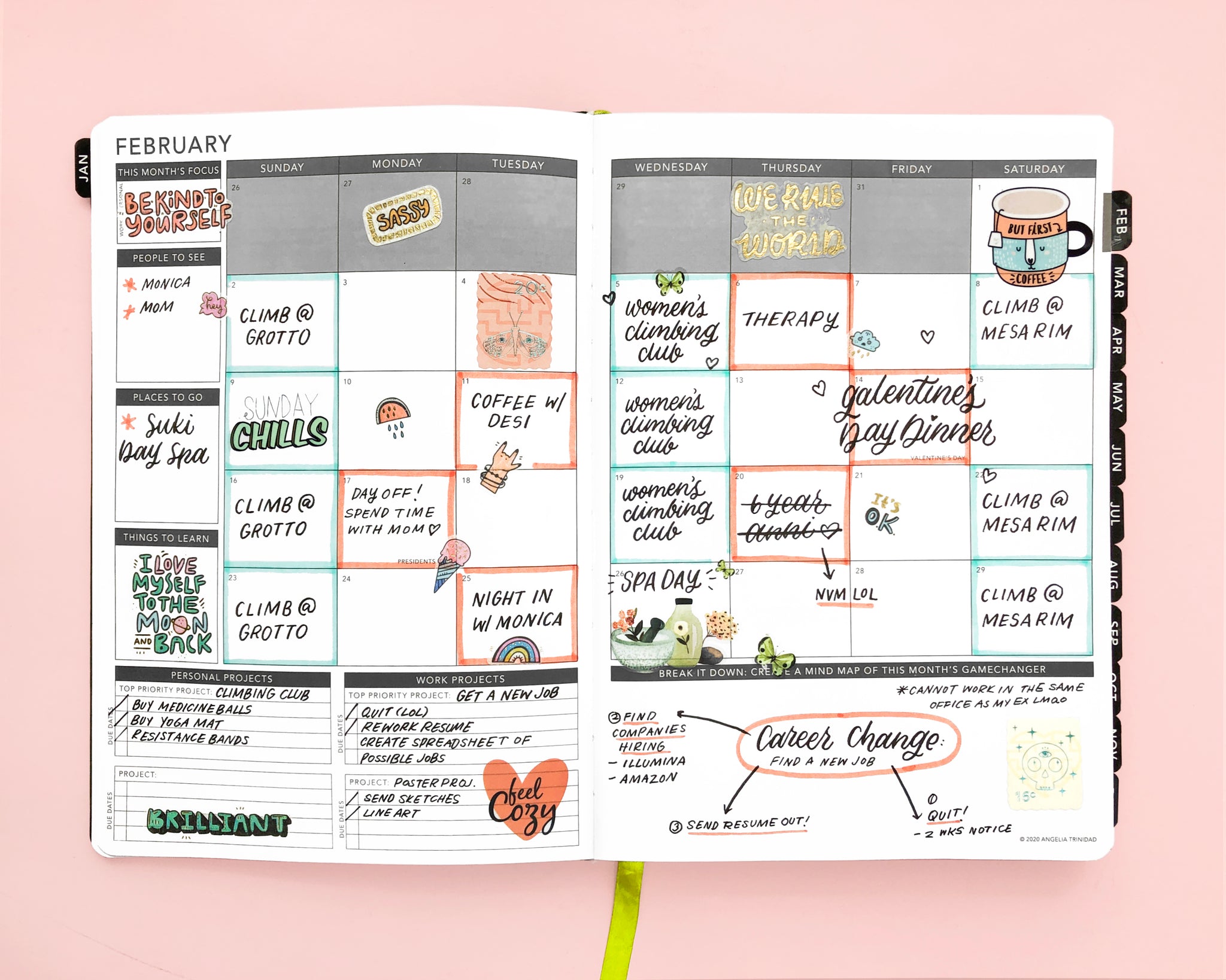 Open Layout of Passion Planner Monthly Layout with Appointments 