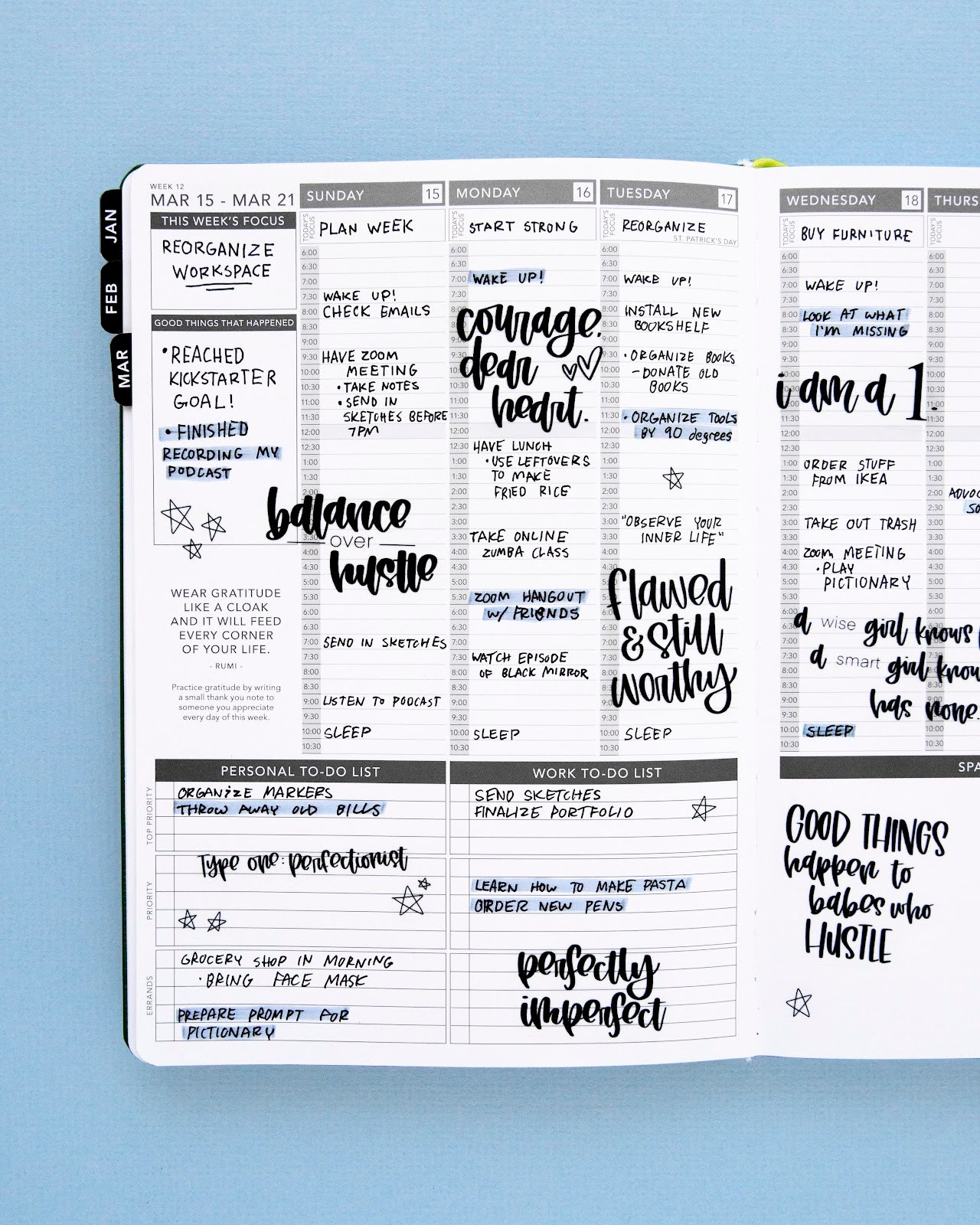 Enneagram 1 Passion Planner Layout (The Reformer)