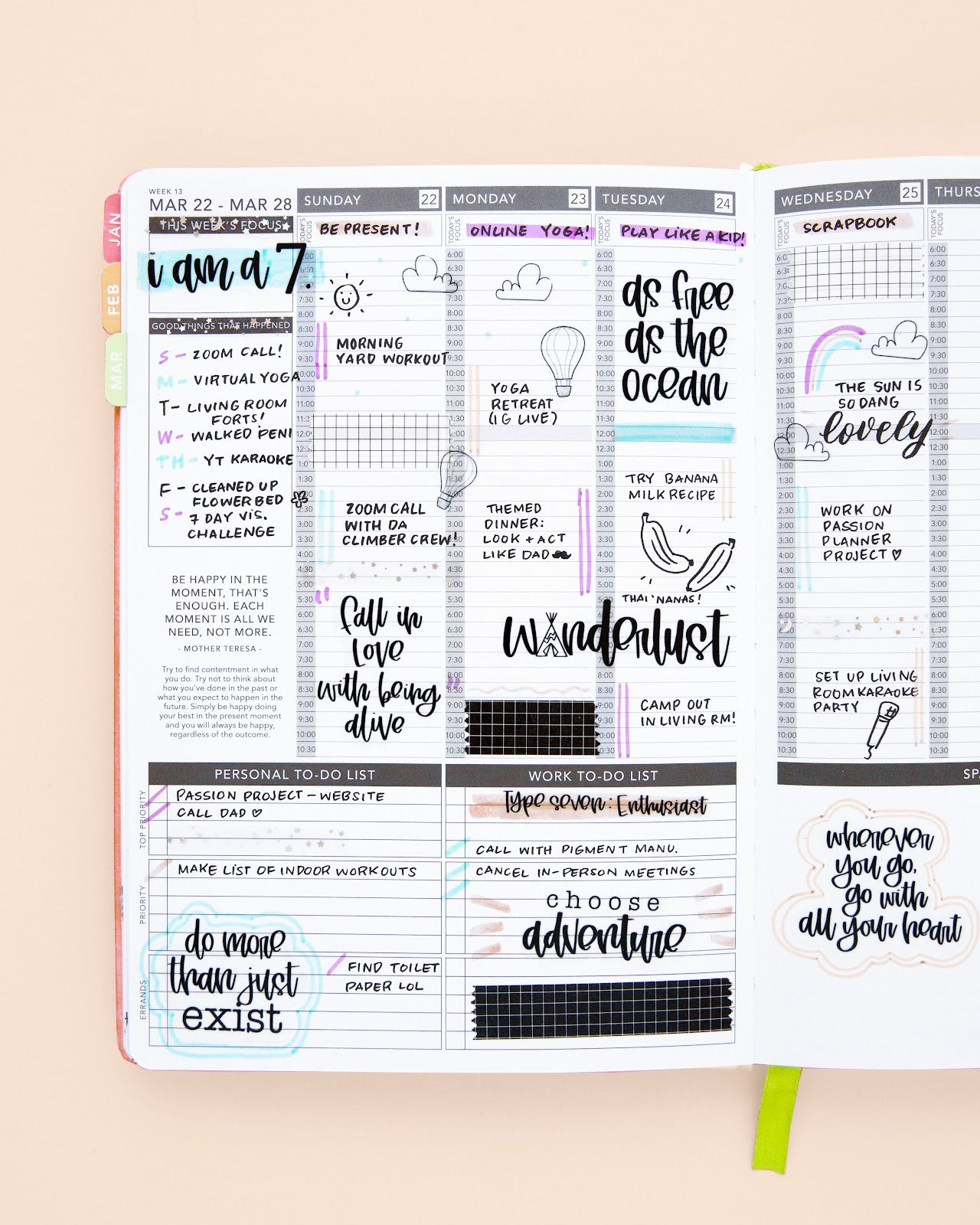 Enneagram 7 Passion Planner Layout (The Enthusiast)