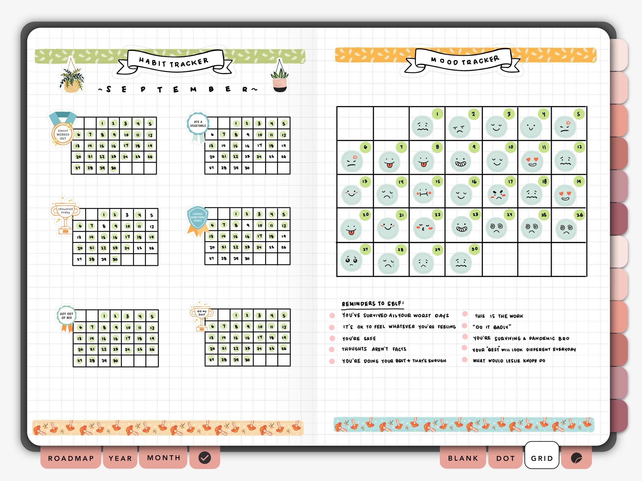 Passion Planner Digital Grid Page Spread 