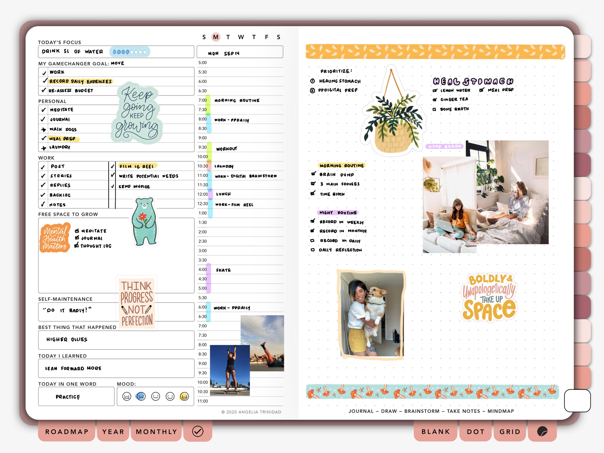 Passion Planner Daily Digital Spread with Images in Space of Infinite Possibility