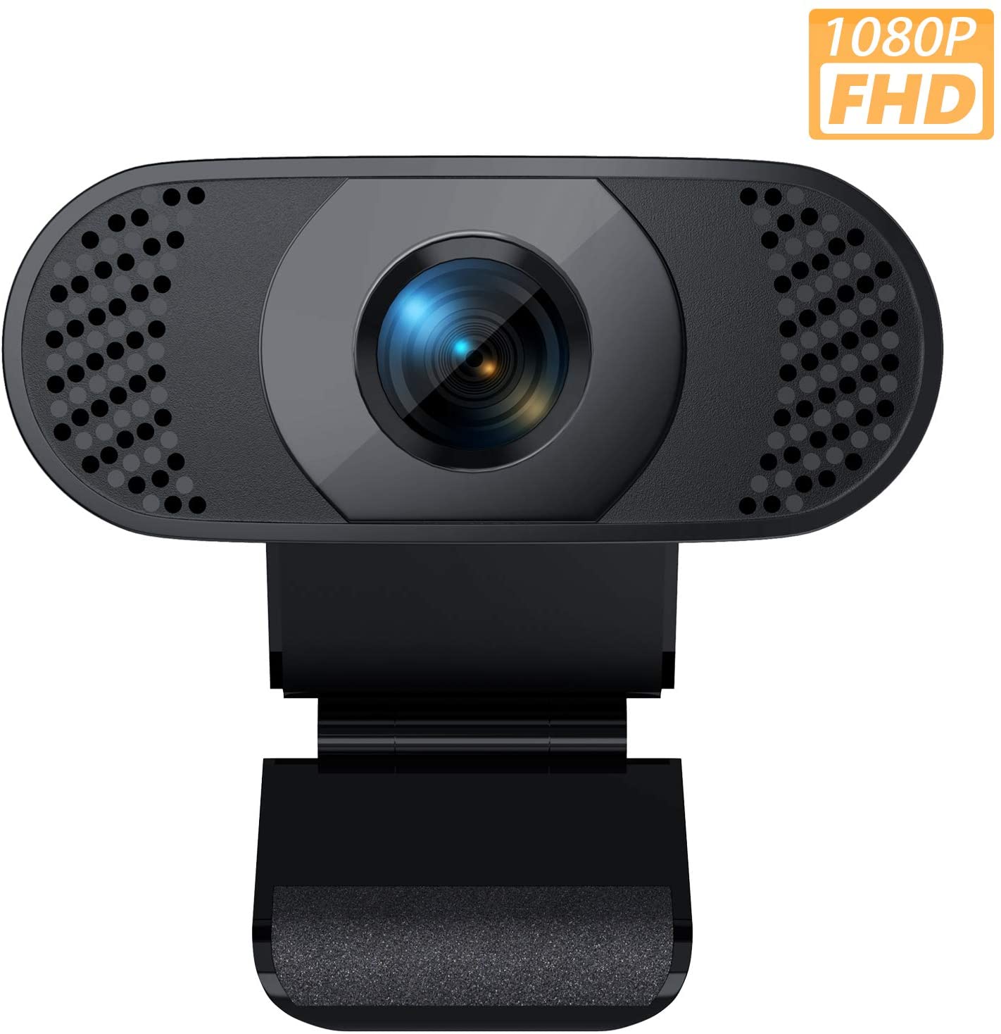 Black HD Webcam Against White Background