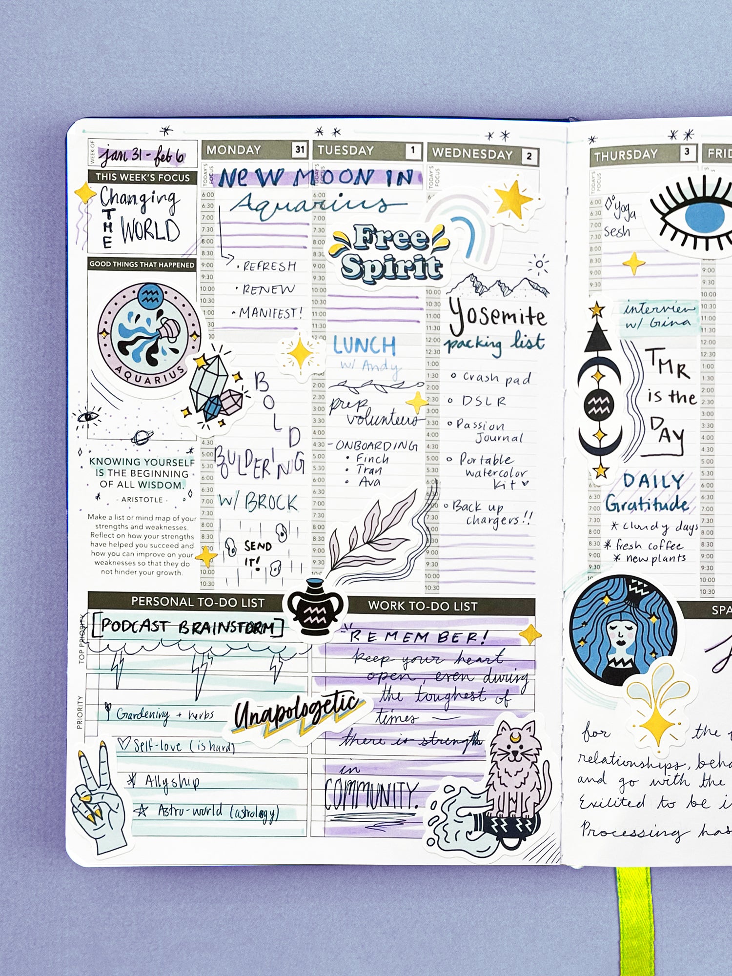 Aquarius Planner Layout 