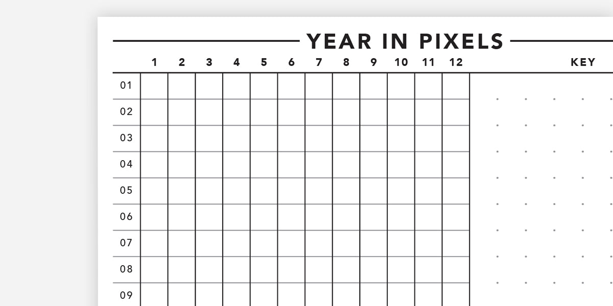 Year in Pixels PDF Free Printable Passion Planner