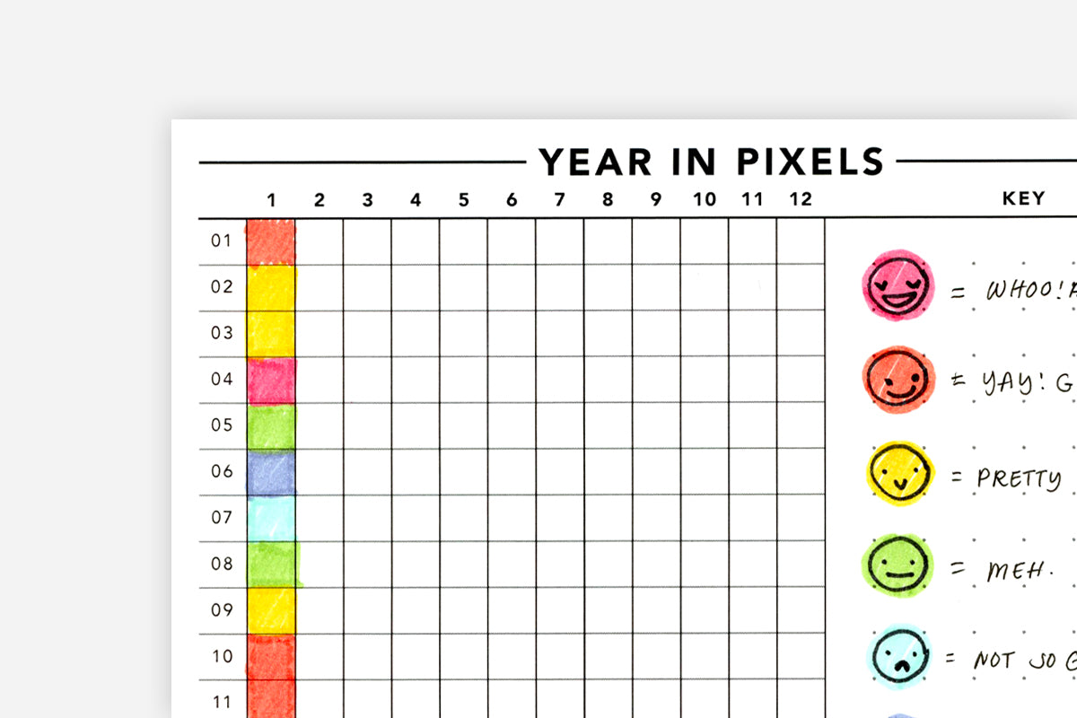 Year in Pixels PDF Free Printable Passion Planner
