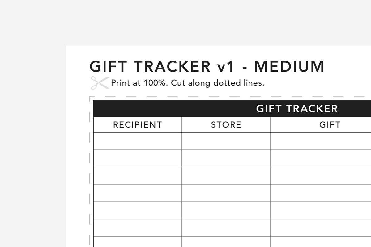 Gift Tracker PDF Free Printable Passion Planner