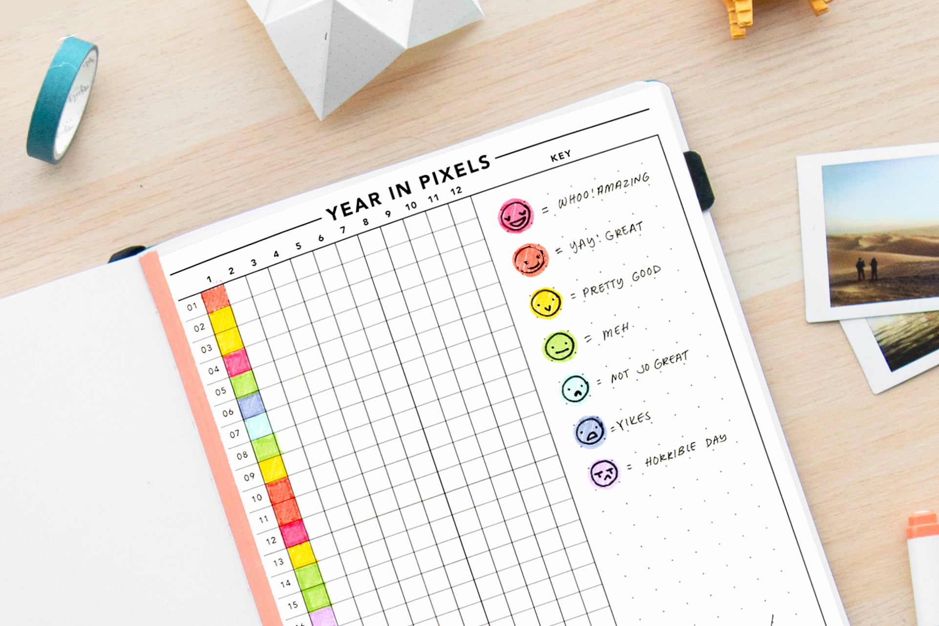 Year in Pixels PDF Free Printable Passion Planner