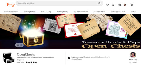 openchests editable treasure hunt clues etsy shop