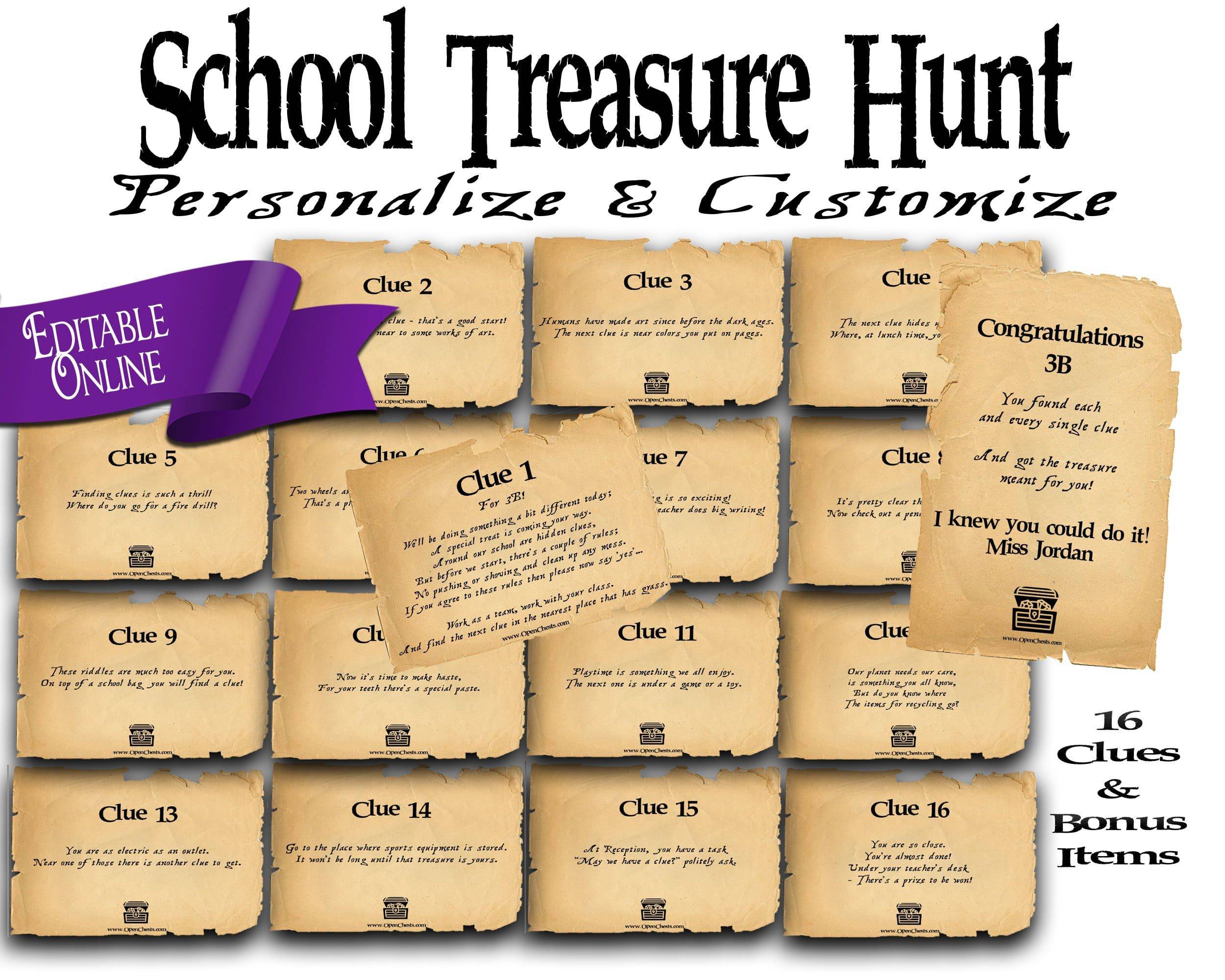 school-treasure-hunt-clues-scavenger-activity-fun-rhyming-riddles