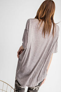RIBBED LOOSE FIT KNIT TOP