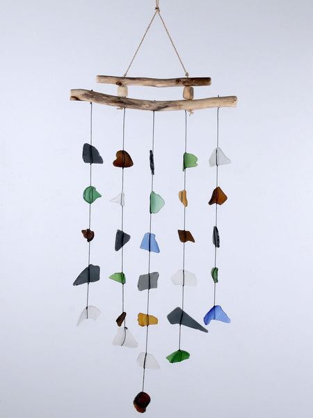 Beach glass wind chime 5 string – IndoExport