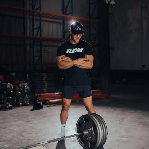 Nathan French getting ready for a workout