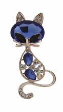 Load image into Gallery viewer, Blue Cat Brooch