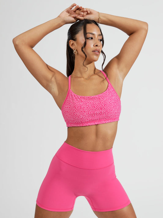 Nude Overlay Y Back Sports Bra - Small