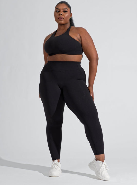 Black Strappy Grommet Leggings Plus Size