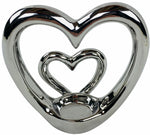 Silver Double Heart Tealight Holder - Elephinto.com