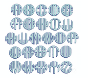 Circle Shadow Drop  Monogram Embroidery Font