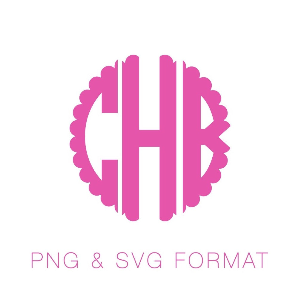 Download Scalloped Circle PNG SVG Monogram Font - HERRINGTON DESIGN
