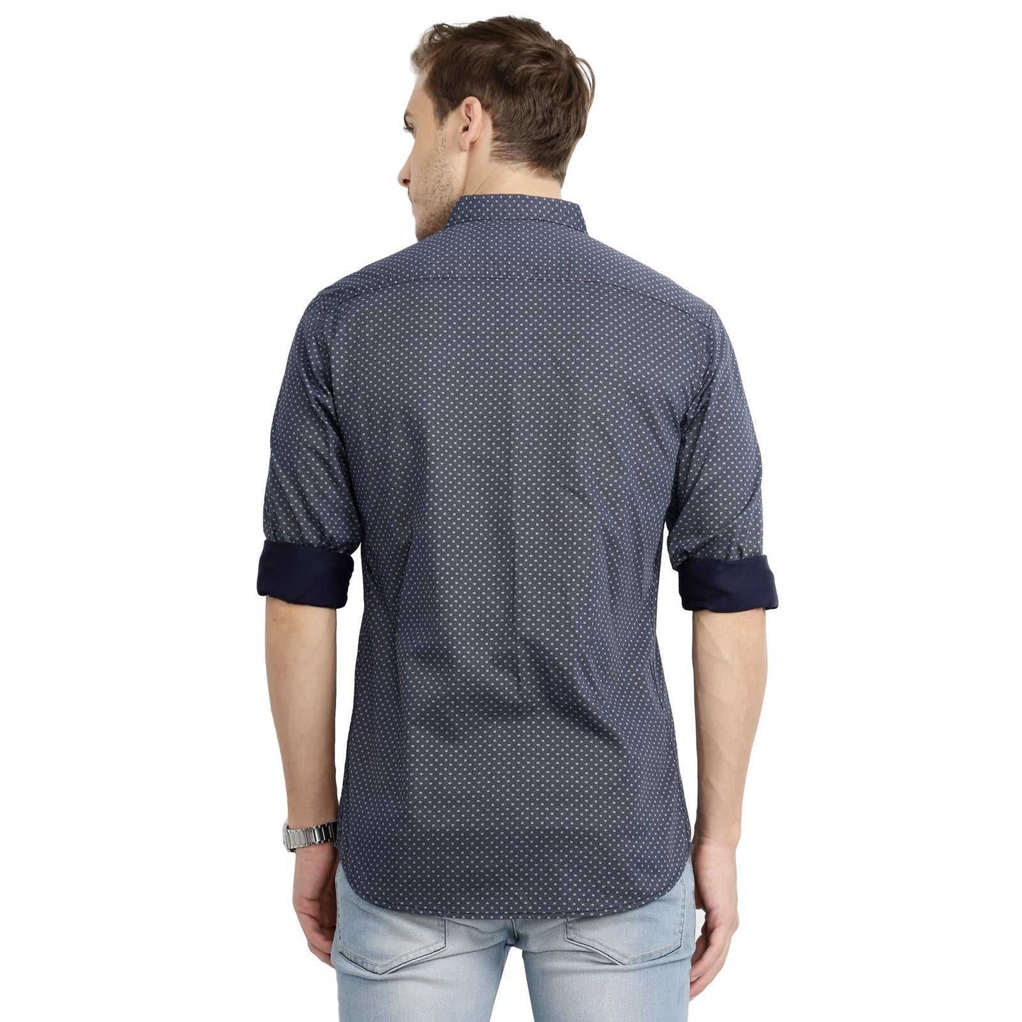 Men Navy Blue Micro Printed Shirt Shirts 779.00