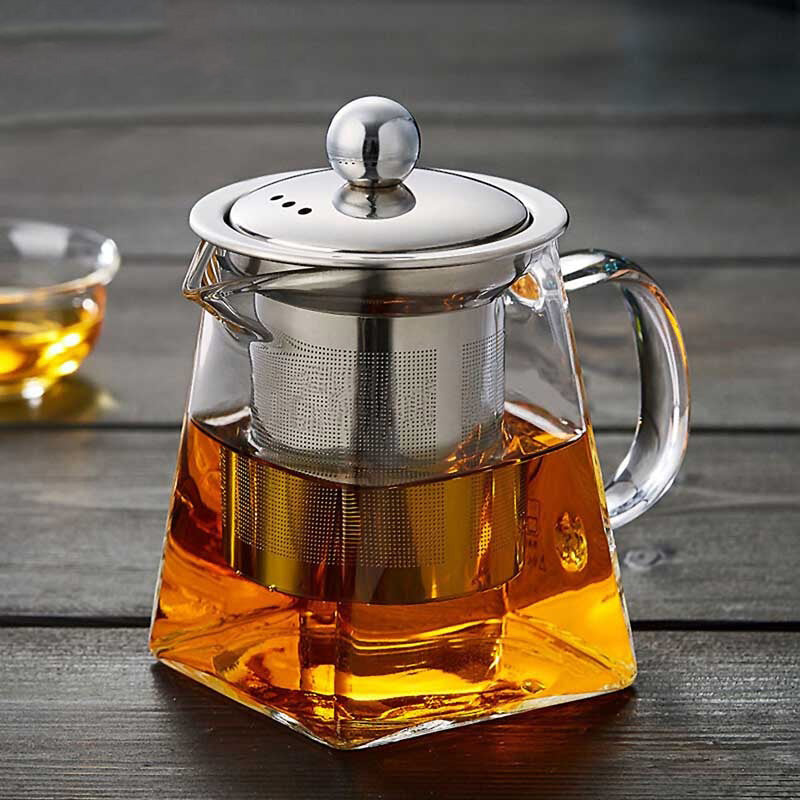 Heat Resistant Borosilicate Glass Teapot With Tea Infuser Filter Tea K –  Kitchen Groups