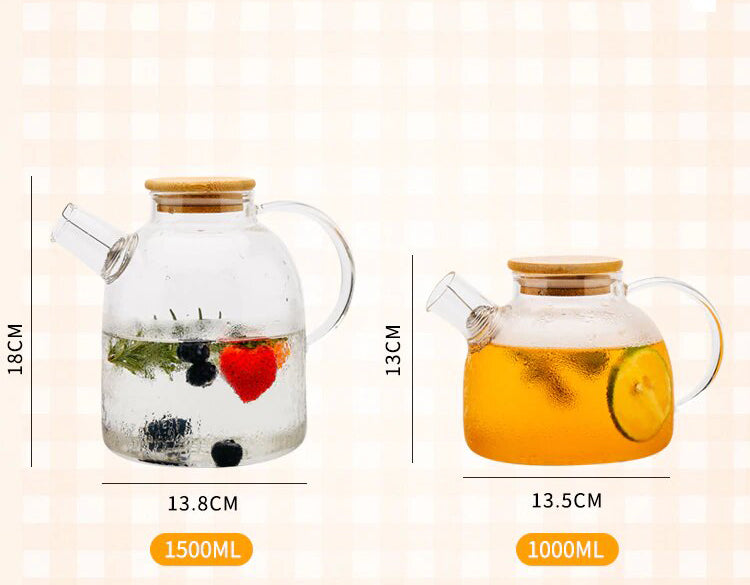 Transparent Borosilicate Glass Kettle Teapot Heat-Resistant