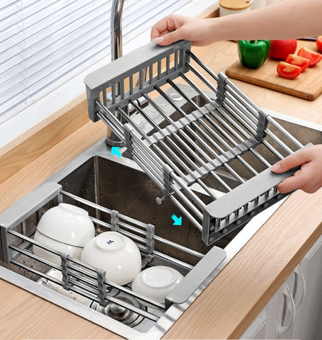 Over the Sink Dish Drying Rack Roll Up Dish Drying Rack Triangle Dish  Drying Rack for Sink Kitchen Corner Dish Drainer Mat Foldable Stainless  Steel