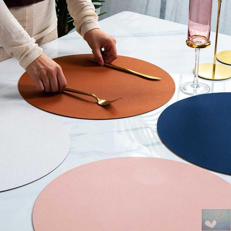 Oilproof Leather Placemat Western Food Dining Tableware Table Mat