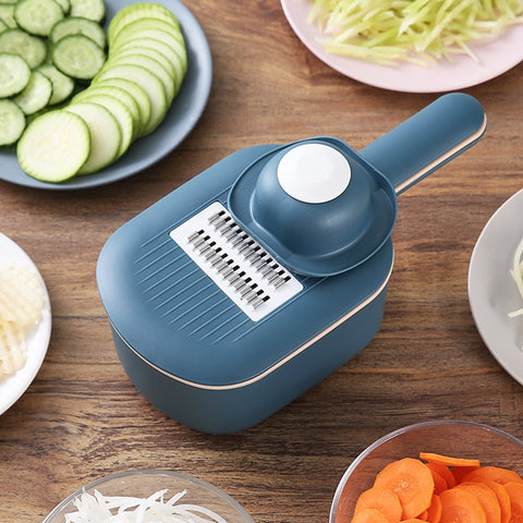  9-in-1 Multi-functional Rotate Vegetable Cutter Manual Slicer  Fruit Cutter Mandoline Choppers Veggie Fruit Shredder Grater Large Capacity  Vegetable Drainer Draining Basket Carrot Potato Cutting Tool: Home & Kitchen