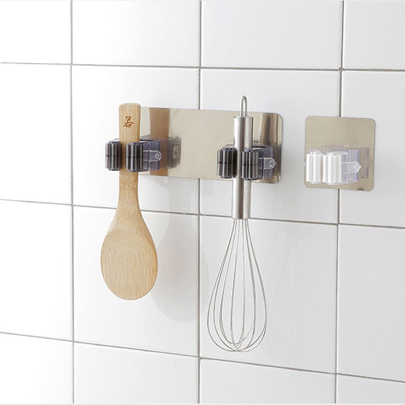 Kitchen Adhesive Multi Use Hooks Wall Mounted Organizer Holder