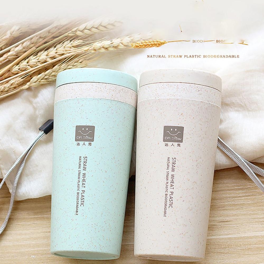 Tumblers - Eco-Friendly Lid Wheat Straw Double Insulated Tumbler