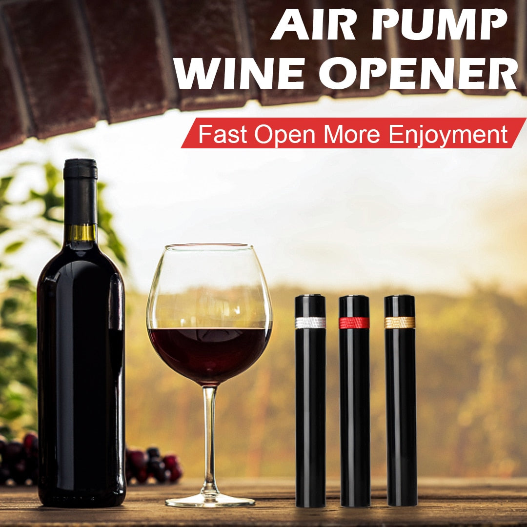 Air Pump Wine Bottle Opener Safe Portable Air Pressure Corkscrew