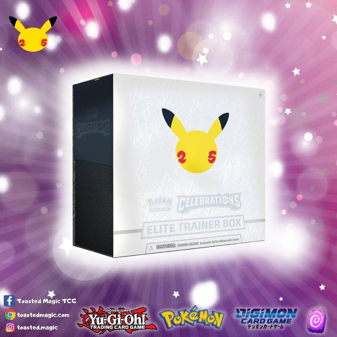 Pre Order Pokemon 25th Anniversary Celebrations Elite Trainer Box Toasted Magic Tcg Toasted Magic