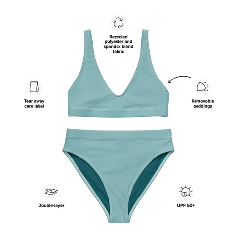 Recycelter Polyester Bikini Pepmelon turquoiese