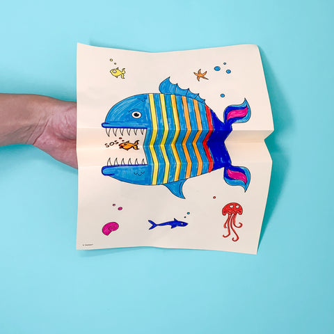 Big Mouth Fish paper craft for kids