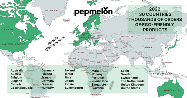 PepMelon sold 30 countries in 2022 eco-friendly products, cork coasters, cute gift ideas