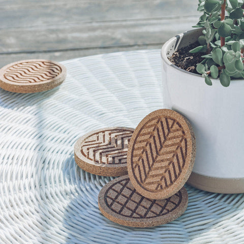 Flow cork coaster set Mother's Day gift idea