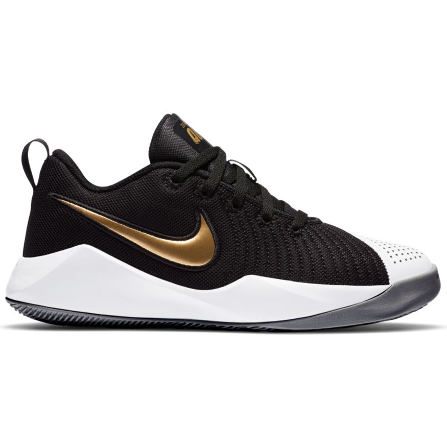 black white and gold nike shoes