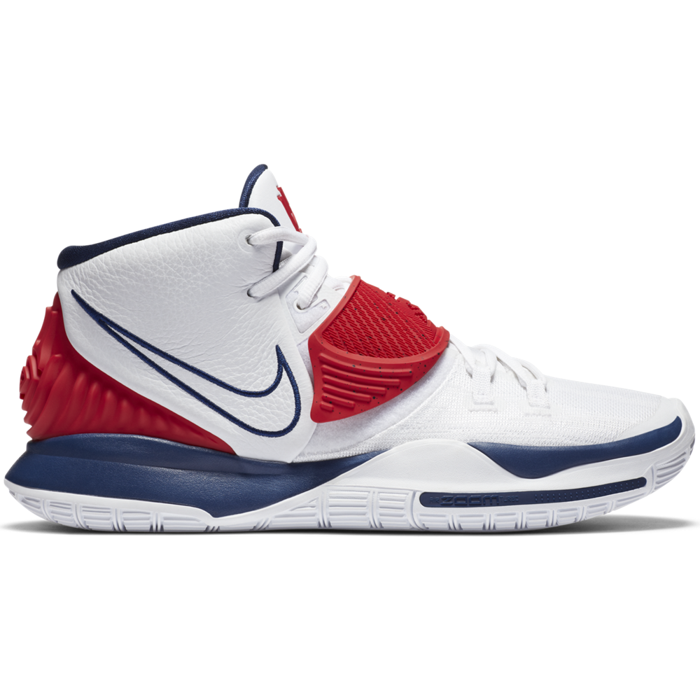 kyrie red white and blue shoes